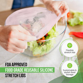 Basic Haus silicone lids cover different sizes with a secure seal.