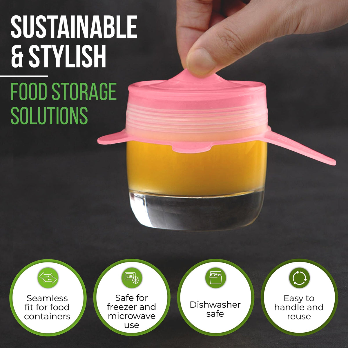 Basic Haus stackable lids help you save cabinet space.