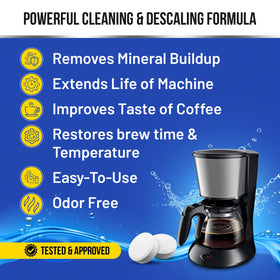 Bastion descaler tablet dissolving in water highlighting easy mineral removal
