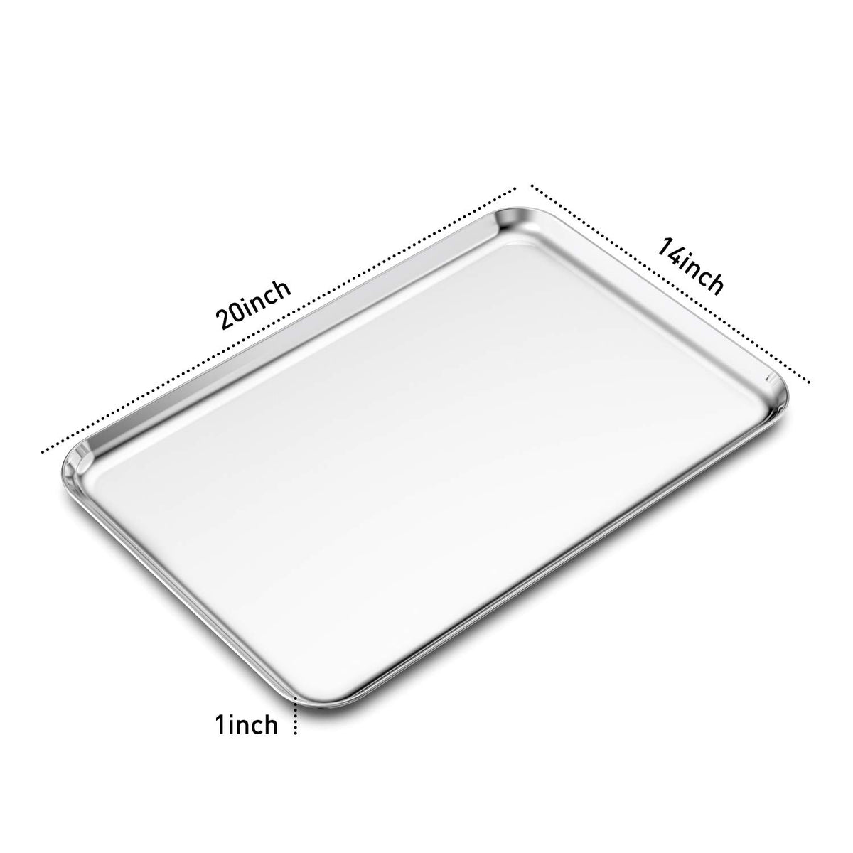 Bastwe 20-inch baking sheets bottom view showing sturdy rim.