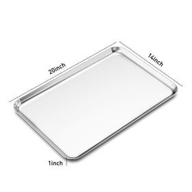 Bastwe 20-inch baking sheets bottom view showing sturdy rim.