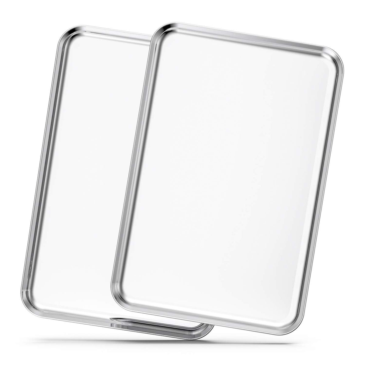 Bastwe 20-inch baking sheets front view with mirror finish for even browning.