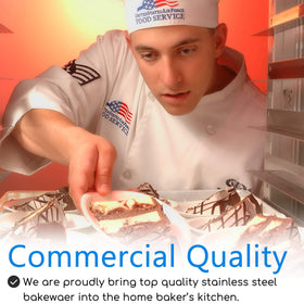 Bastwe rust-free baking sheet promotes long-lasting shine and safe use.