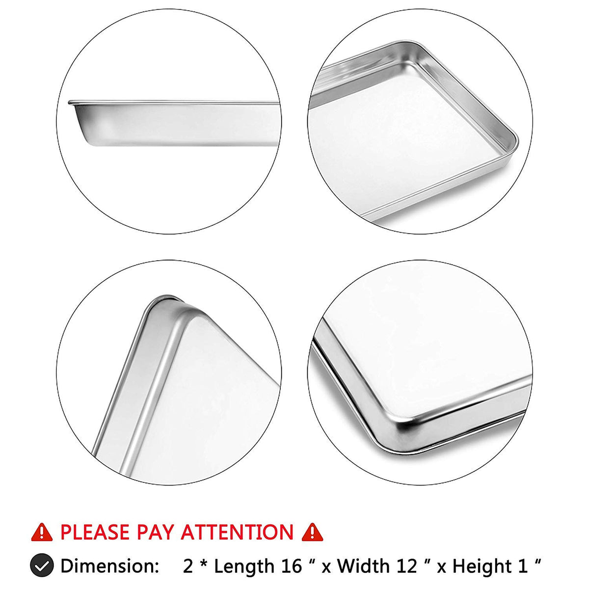 Bastwe baking sheet 16x12 for toaster ovens with easy transfer and clean edges.
