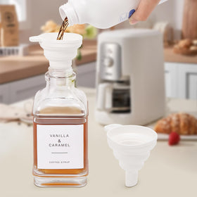 BathAce two-glass bottle set fits neatly on a coffee bar organizer.