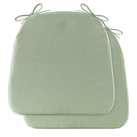 Battilo chair cushions in sage green set for indoor and outdoor dining.