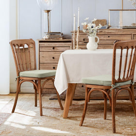Battilo Home fade resistant sage green fabric maintains a fresh look.