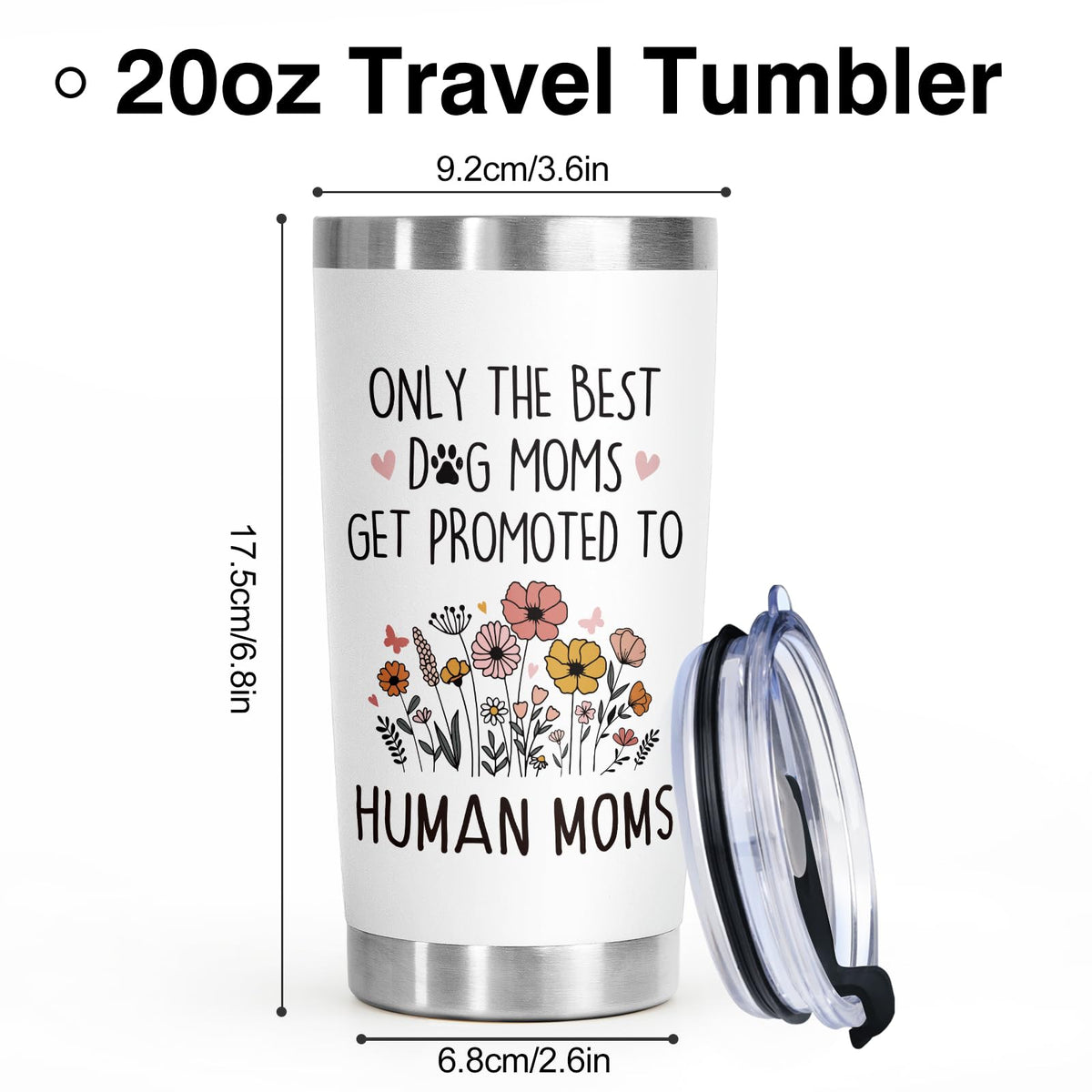 BaubleDazz 20oz tumbler with vacuum insulation keeps drinks hot or cold for hours.