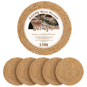 BAVIFY 13-inch round woven plate chargers add rustic elegance and surface protection.