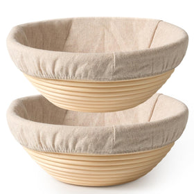 BAVIFY banneton basket 9 inch round for sourdough shaping and proofing