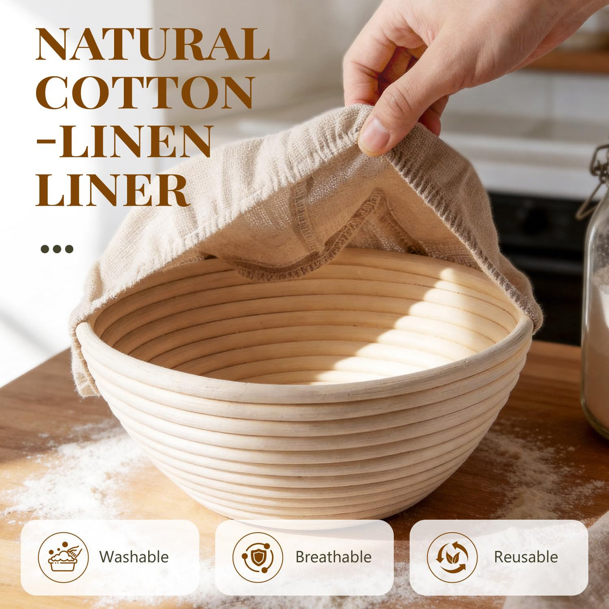 BAVIFY bread-proofing bowl easy-clean surface supports multiple loaves