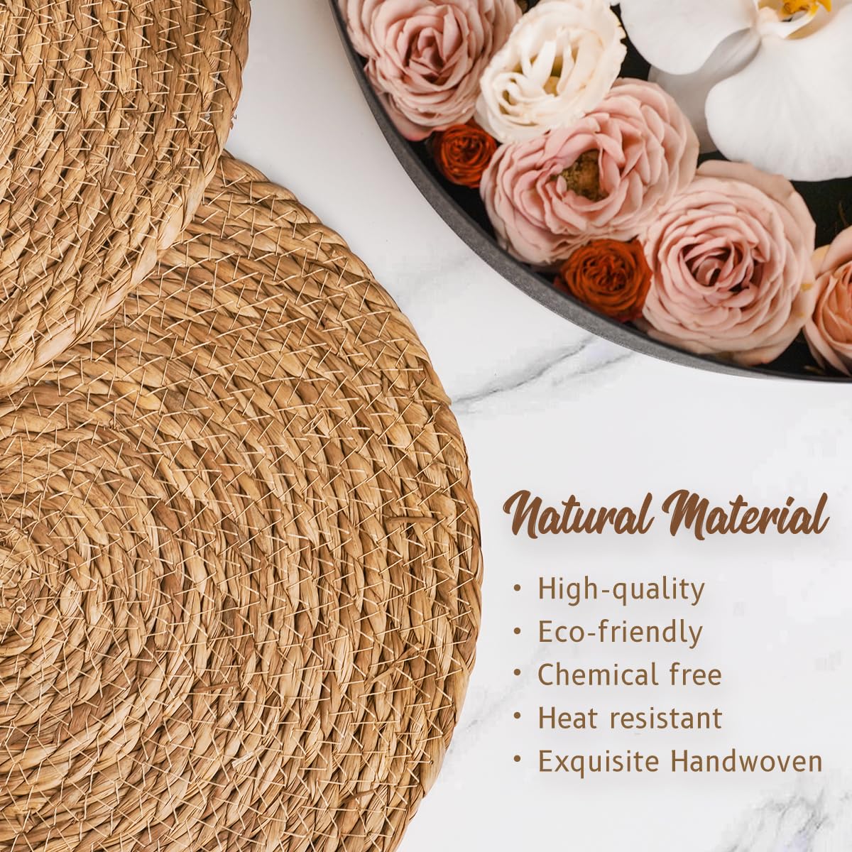 BAVIFY easy-clean placemats simplify maintenance with quick wipe-down after meals.