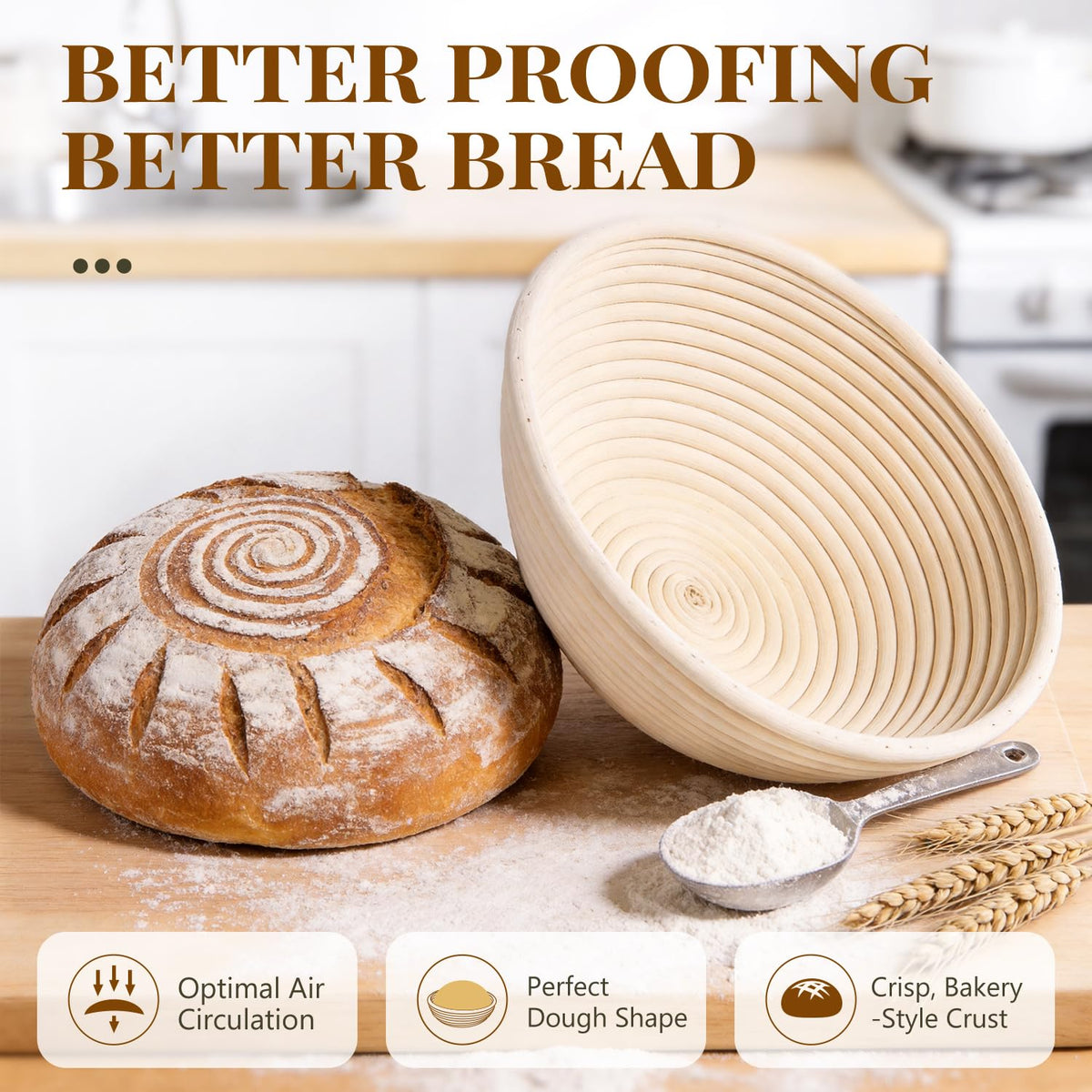 BAVIFY gift-ready banneton set ideal for baker friends and family