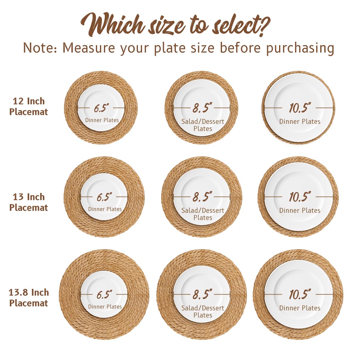 BAVIFY placemats hot pad round woven for versatile use and easy cleanup