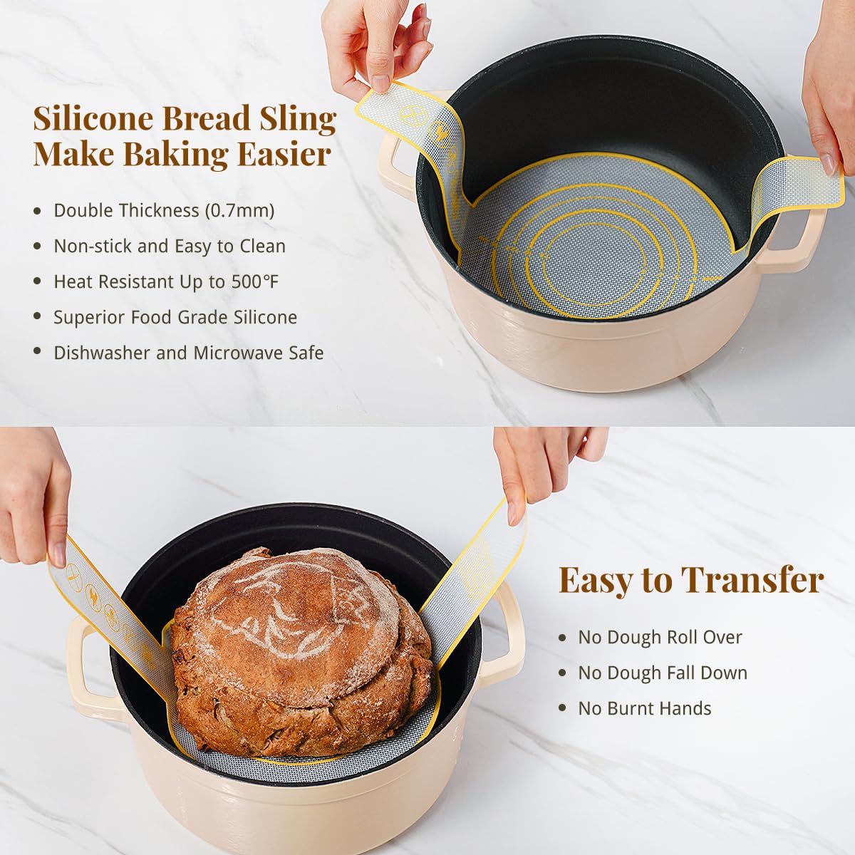 BAVIFY linen liners keep dough clean and non-stick