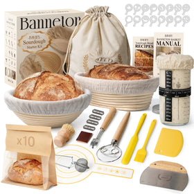 BAVIFY Sourdough Starter Kit packaging shows an all-in-one setup for home baking versatility