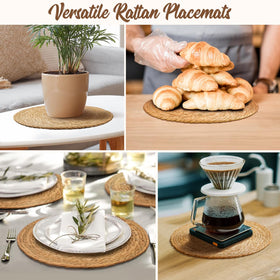 BAVIFY wicker placemats suitable for wall decor or table display.