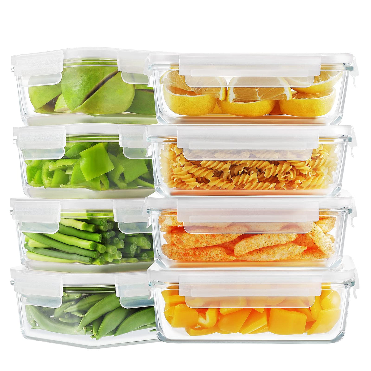 Bayco glass meal prep container with 30oz capacity and airtight lid for freshness