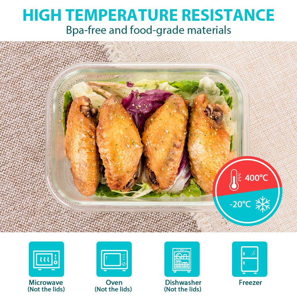 Bayco 1040ml rectangle glass container for family meals.