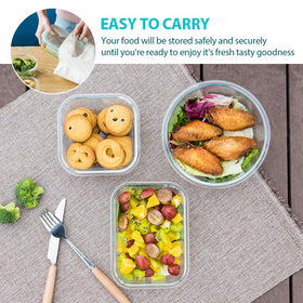 Bayco 530ml square glass container for portion control.