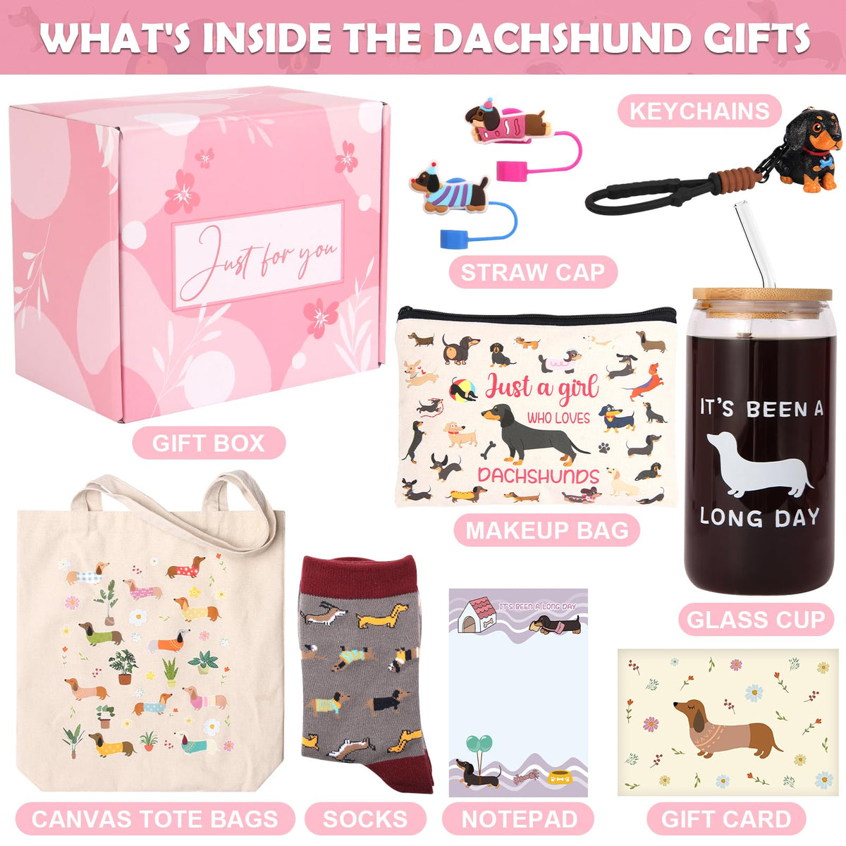 Bayelove dachshund canvas tote bag for stylish daily storage