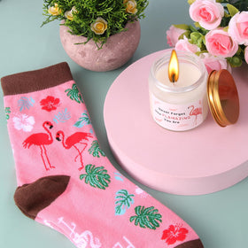 Bayelove flamingo socks provide cozy warmth with a cute pink motif.