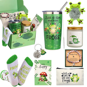 Bayelove frog gift set tumbler with lid, durable stainless steel for daily use.