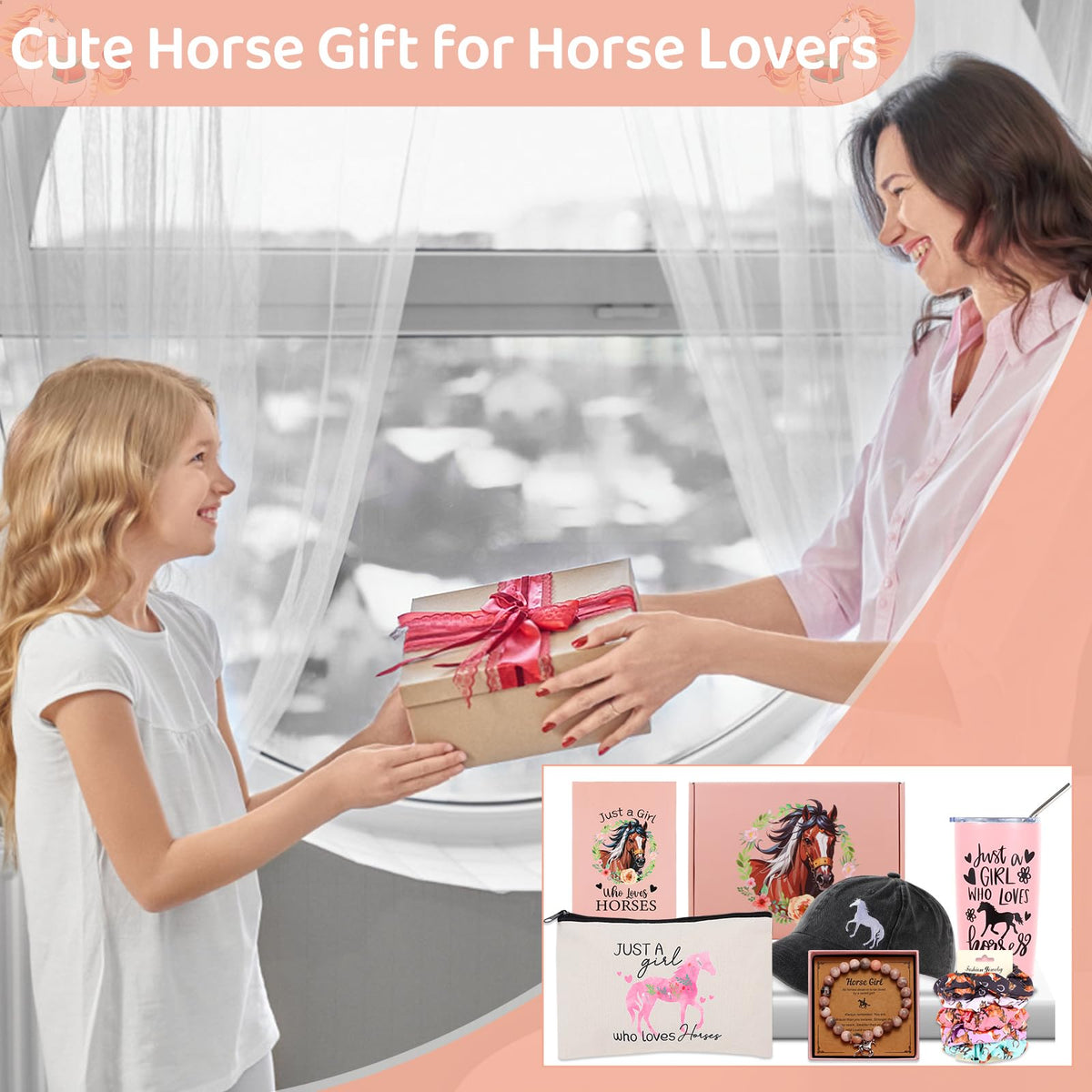 The Bayelove horse gift set gift card arrives ready for gifting.