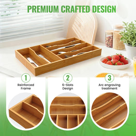 Bayting sustainable bamboo material for eco-friendly kitchen storage.