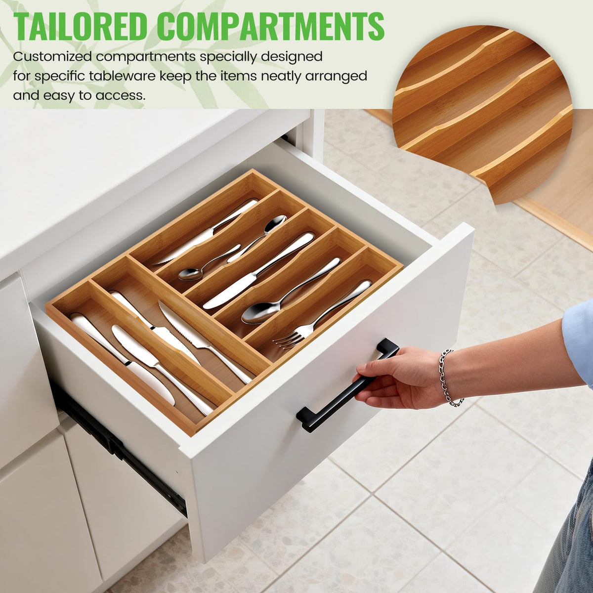 Bayting organizer fits office drawers for stationery organization.