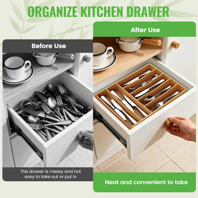 Bayting organizer demonstrates spoon and fork separation in drawers.