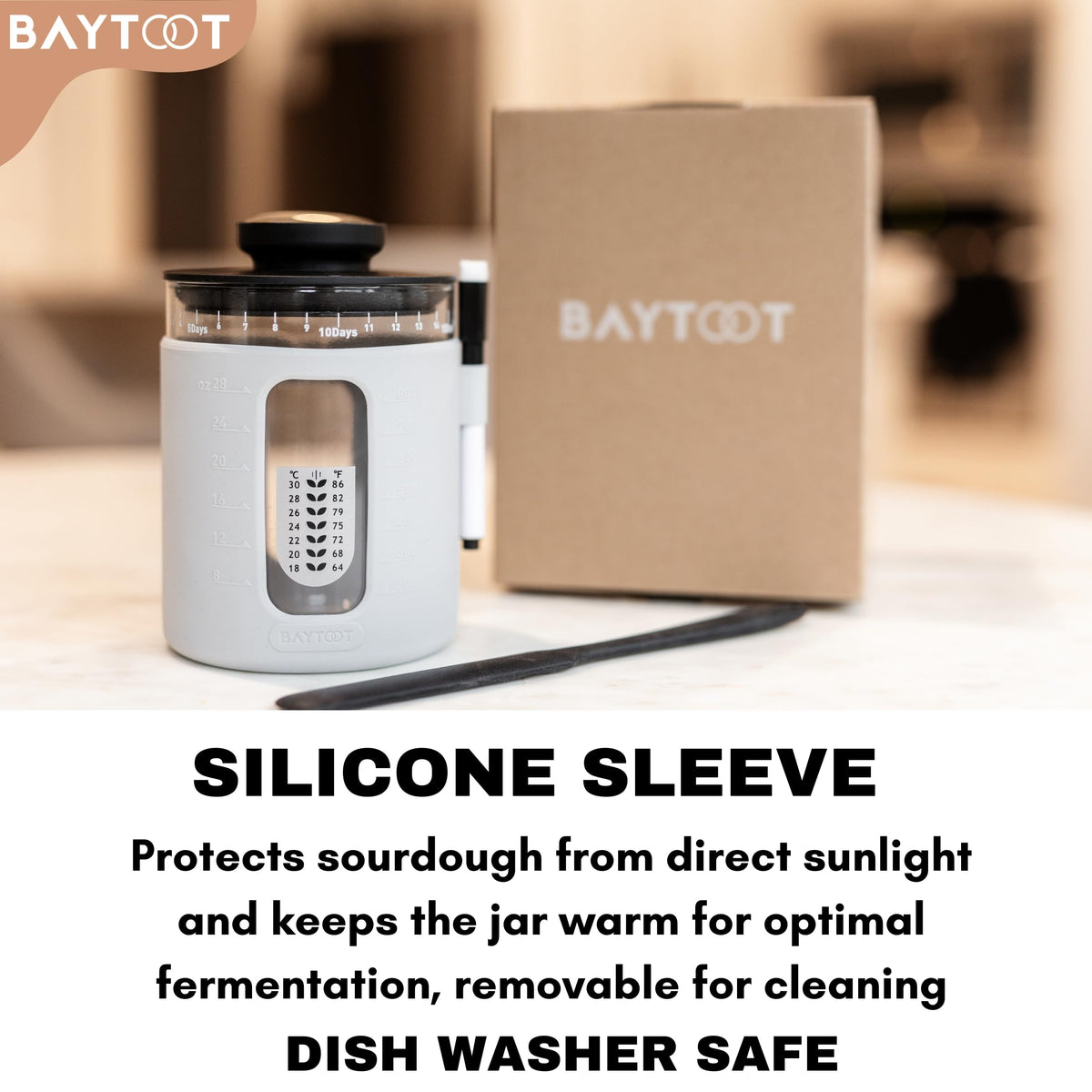 Baytoot thermometer lets you monitor dough activity accurately.