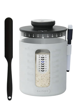 Baytoot wide-mouth sourdough jar for easy feeding and monitoring.