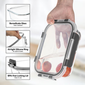 Airtight BPA-free lid on BAYZZ container highlighting leak prevention