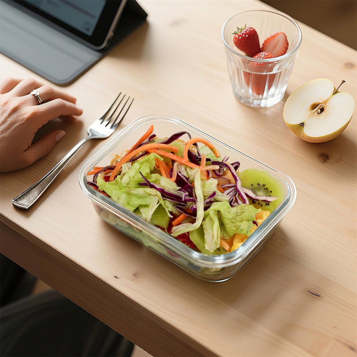 BAYZZ top-rack dishwasher-safe containers for quick cleanup after meals