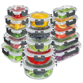 BAYZZ glass storage set with multiple shapes for organized meal prep