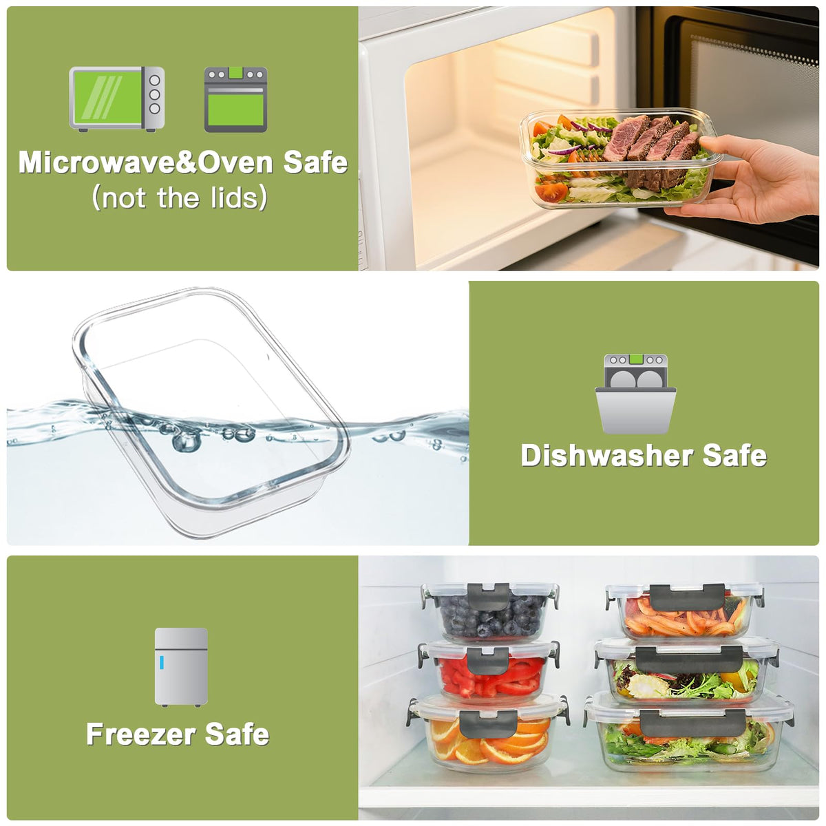 Bayzz borosilicate glass containers are crystal-clear and freezer-safe for versatile storage.