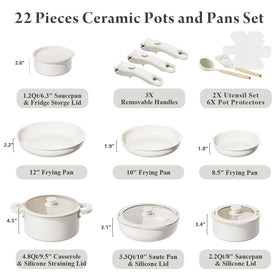 Bazova ceramic coating with removable handles for versatile serving options