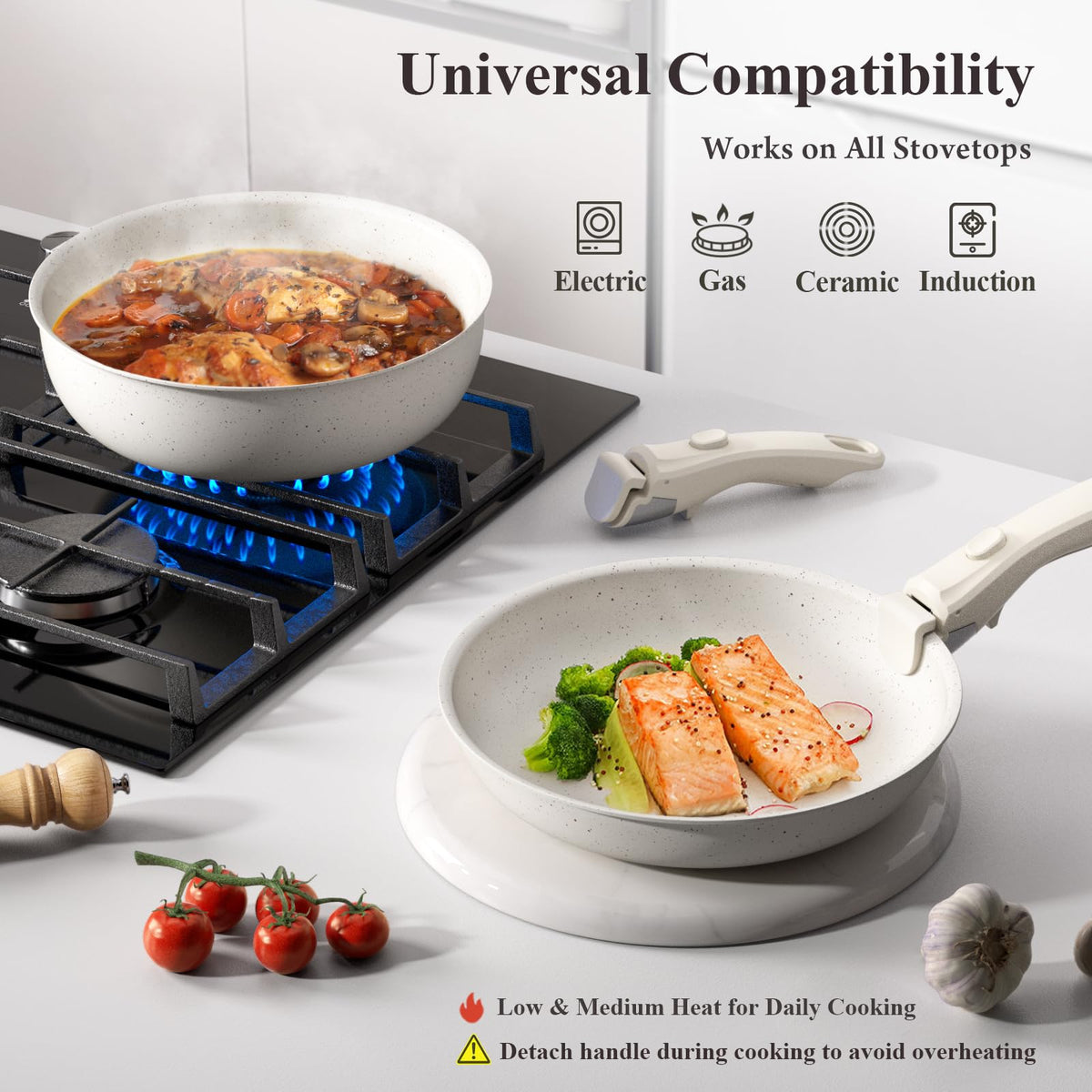 Bazova detachable handles shown for compact storage