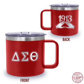 BBGreek Delta Sigma Theta mug laser-engraved design remains sharp for campus life.