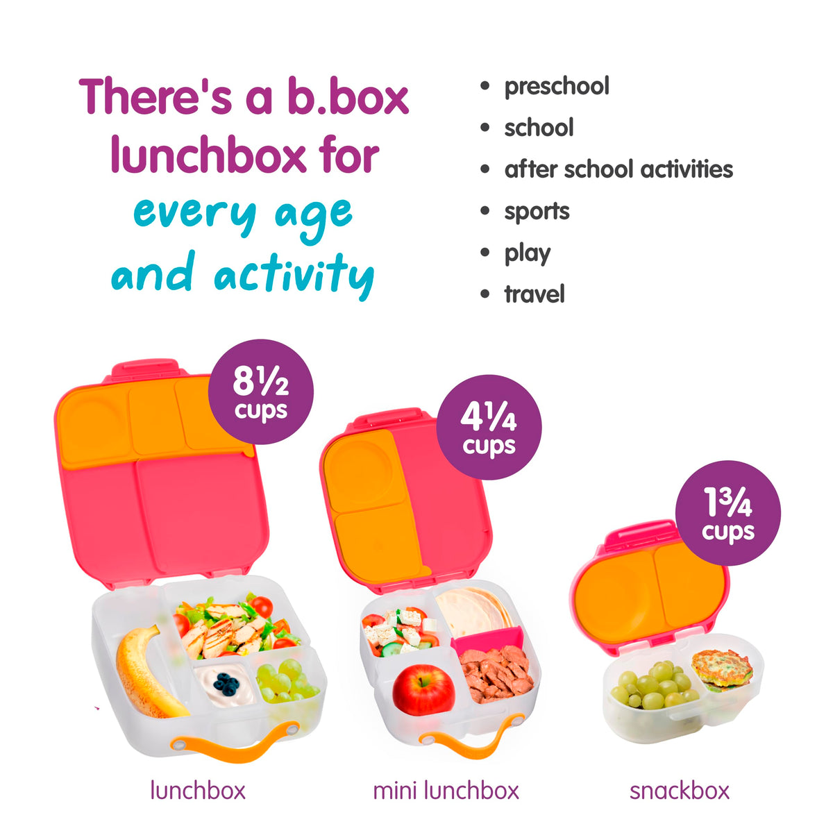 bbox Snack Box fits in insulated bags for complete meal solutions