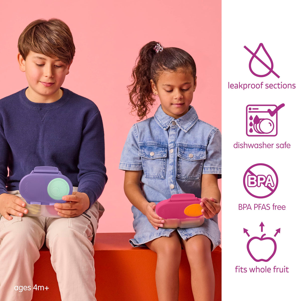 bbox Snack Box leak-proof seal close-up demonstrates spill protection for snacks