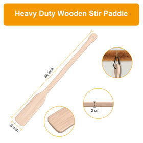 BBQ-PLUS wooden mash spoon ready for a crawfish boil to ease large-pot mixing