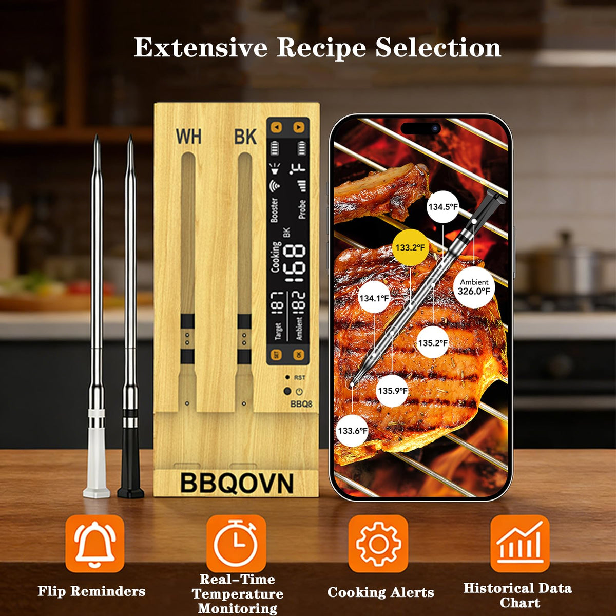 BBQOVN app provides reminders and recipes for guided grilling.