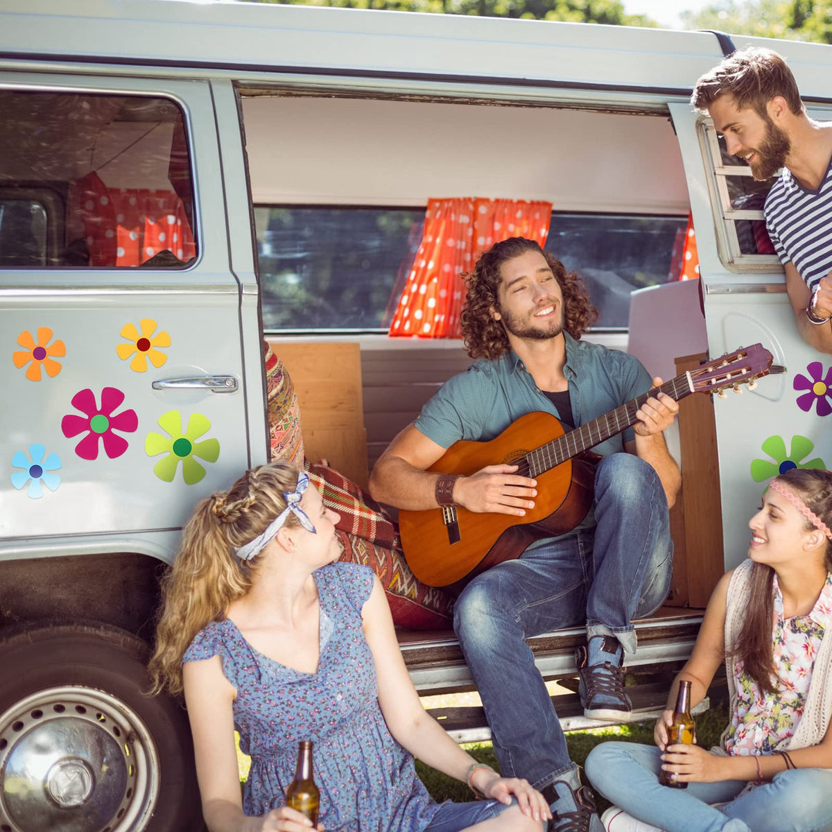 BBTO hippie guitar magnet on fridge enhances retro display