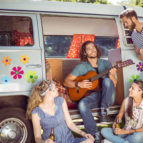 BBTO hippie guitar magnet on fridge enhances retro display