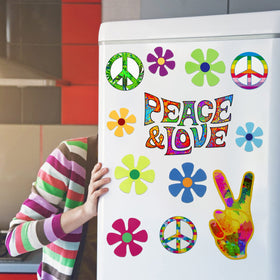 BBTO peace love magnet on fridge brightens kitchen with color