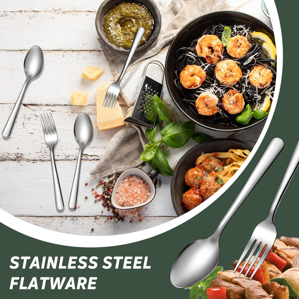 BBTO dishwasher-safe flatware set for easy cleanup