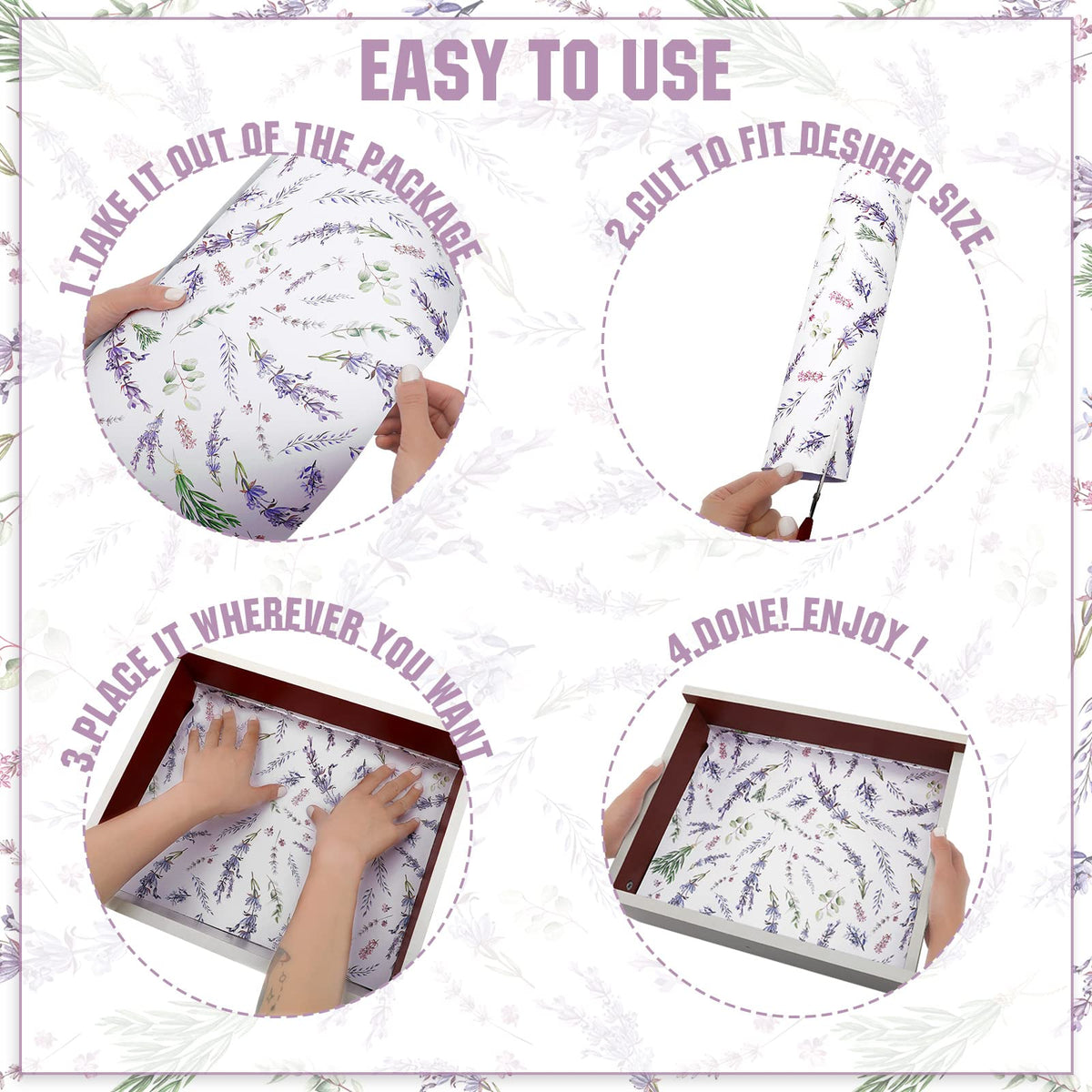 BBTO non-adhesive dresser liner demonstrates easy placement.