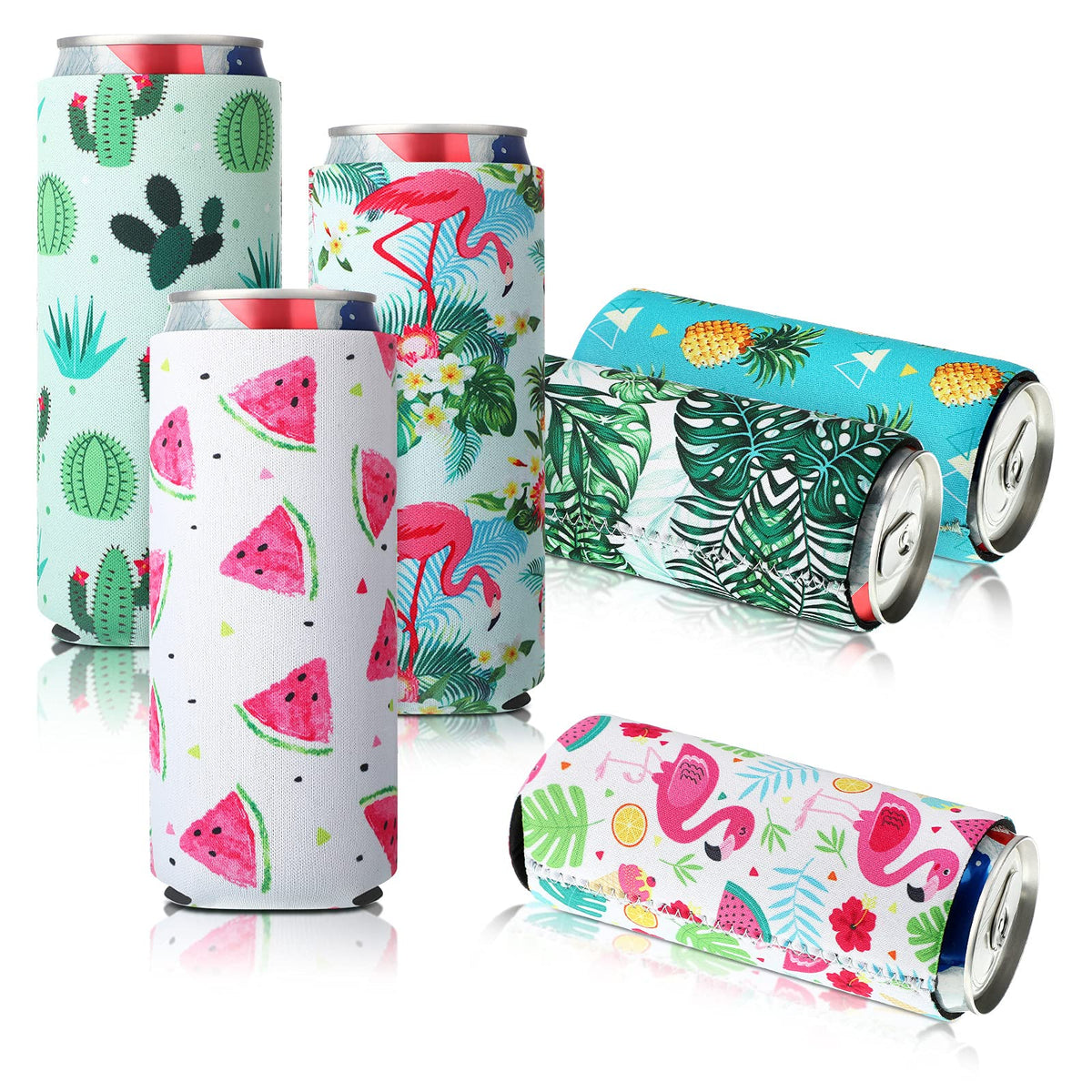 BBTO pineapple hibiscus sleeve highlights bright design and helps maintain beverage temperature.